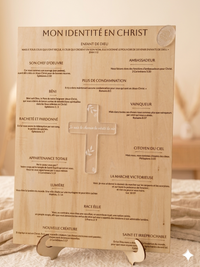 🪪 Tableau en Bois Gravé « Mon Identité en Christ »